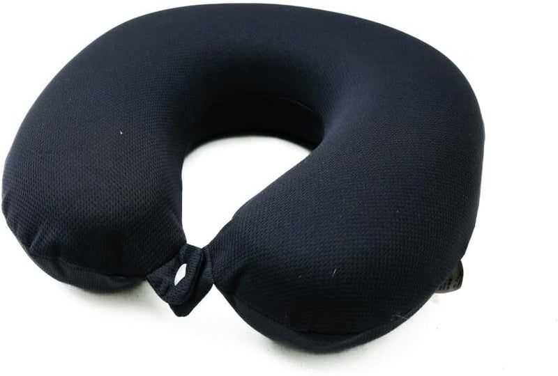 Daiso Memory Foam Neck Pillow - Navy Blue Mesh Cover - Ergonomic U-Shaped Travel Cushion - Image 3